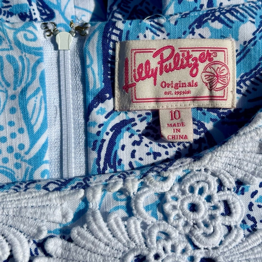 Lilly Pulitzer Vibrant Blue and White Patterned Dress